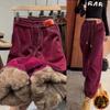 Plush and Thick Pants for Women, Versatile In Autumn and Winter, Straightened and Casual Harun Women's Pants