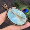 Aquamarine Handmade Copper Wire Wrap Jewelry Pendant 3.35 H9g17