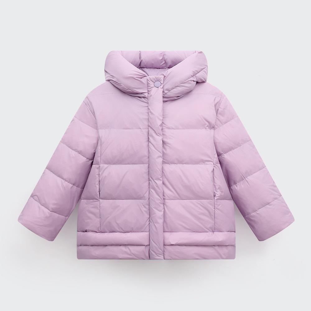 Children's Hooded Solid-color Light and Warm Down Jacket, Multi-color Coat for Boys and Girls Winter