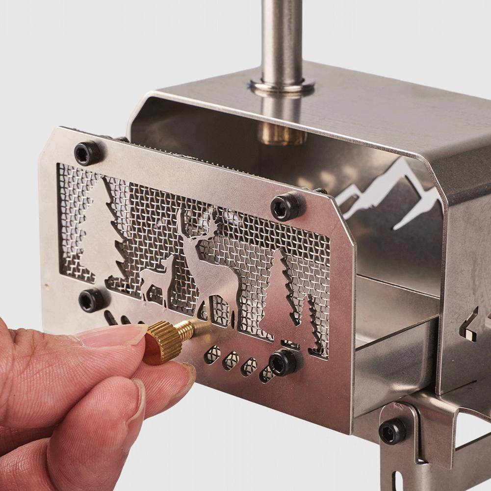 Mini Tent Stove with Chimney Outdoor Firewood Stove Stainless Steel Wood Burning Stove for Backpacking Fishing for Cooking BBQ