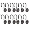 12Pcs Shower Curtain Hooks Rustproof Corrosion Resistant Simple Installation Decorative Metal Shower