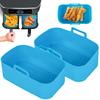 1/2pc Silicone Air Fryer Rectangular Tray Baking Pan Oven Pot Plate Liners Dual 2 Basket Insert Dish Pan Accessories Ninja Foodi