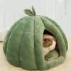 Enclosed Cat Nest Winter Warm Cat Bed Thickened Pumpkin Shape Pet Sleeping House for Cats Washable Cat Sleeping Bed Pet Supply
