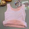 Winter Women Thermal Vest Seamless Plush Fast Temperature Lock Round Neck Slim Fit Elastic Sleeveless Inner Wear Bottoming Tank Top