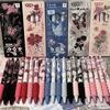 4pcs/set Retro Gel Pen Creative Design Butterfly Floral Stationery Gel Pen 0.5mm Black Ink Pen for Writing Student Supplies