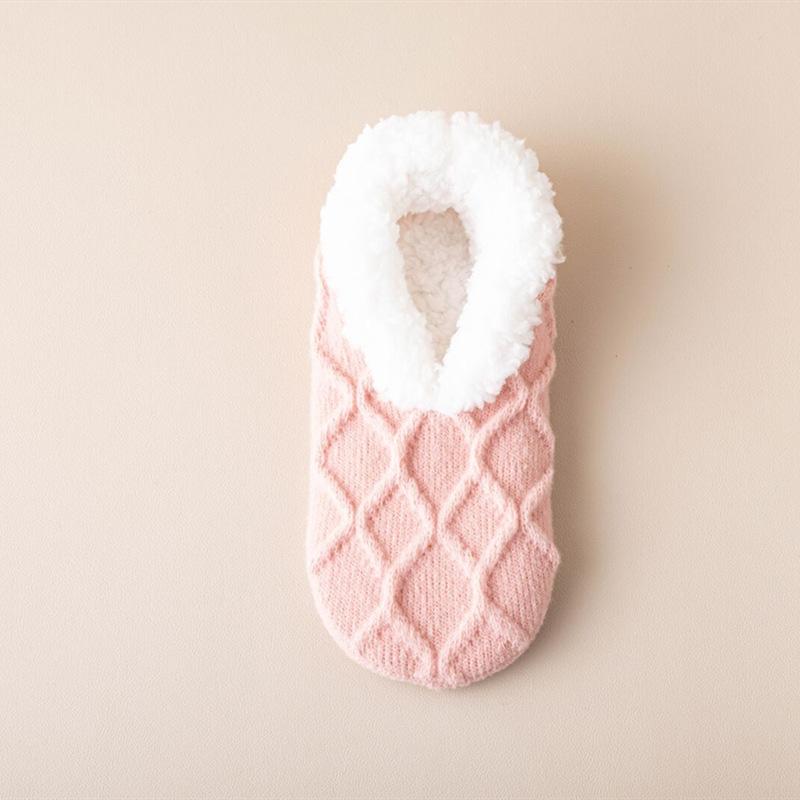 1Pair Thickened Warm Non Slip Floor Socks Velvet Shoes Home Use Women's Winter