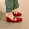 Fashion French Vintage Shallow Mouth Mary Jane Girl Fall/Winter 2025 New Suede One Strap Vintage Versatile Single Shoes
