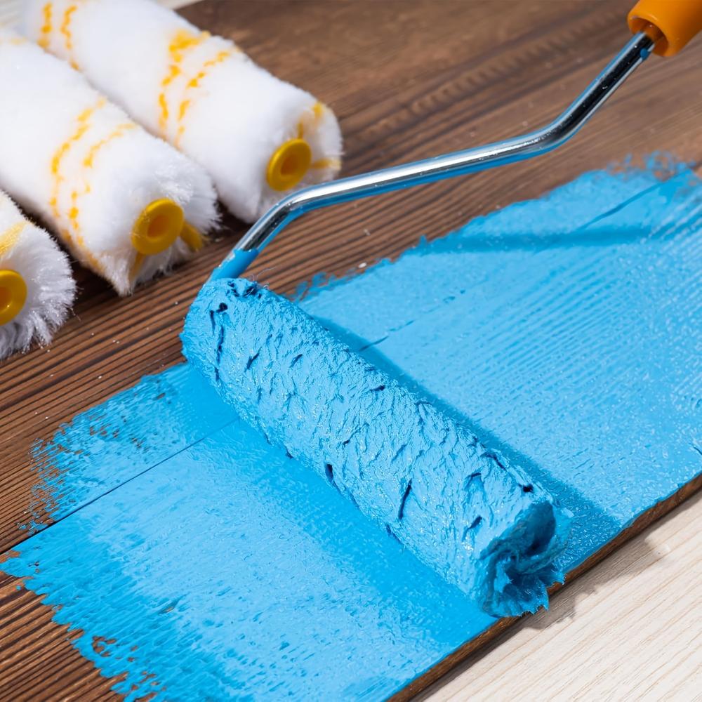 11Pcs New Paint Roller Brush Dense Bristles Latex Paint Roller Brush Tools For Painting Home Wall Cabinets Doors Fences Ceilings