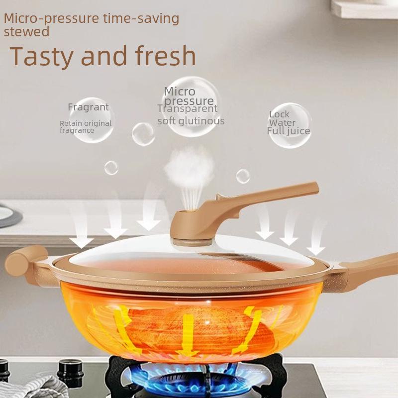 Бездымная керамическая газовая плита с антипригарным покрытием и индукционная сковорода