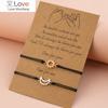 2pcs /Set Minimalist Sun Moon Charm Couple Bracelet Card Love Jewelry Gift Adjustable Braided Rope Bracelets For Women And Men