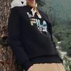 Fila FW22 Letter Print Casual Knit Pullover Sweatshirt Men Sweatshirt Black F11M248206FBK