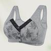 Бюстгальтер для женщин среднего возраста с эластичной застежкой на пуговицы спереди, большого размера, с цветочным кружевным принтом, ударопрочный, с эффектом пуш-ап, не цепляющийся