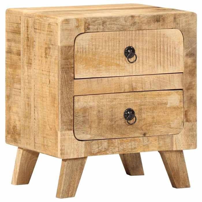 VidaXL Bedside Table 40x32x46 Cm Solid Raw Mango Wood 4104511