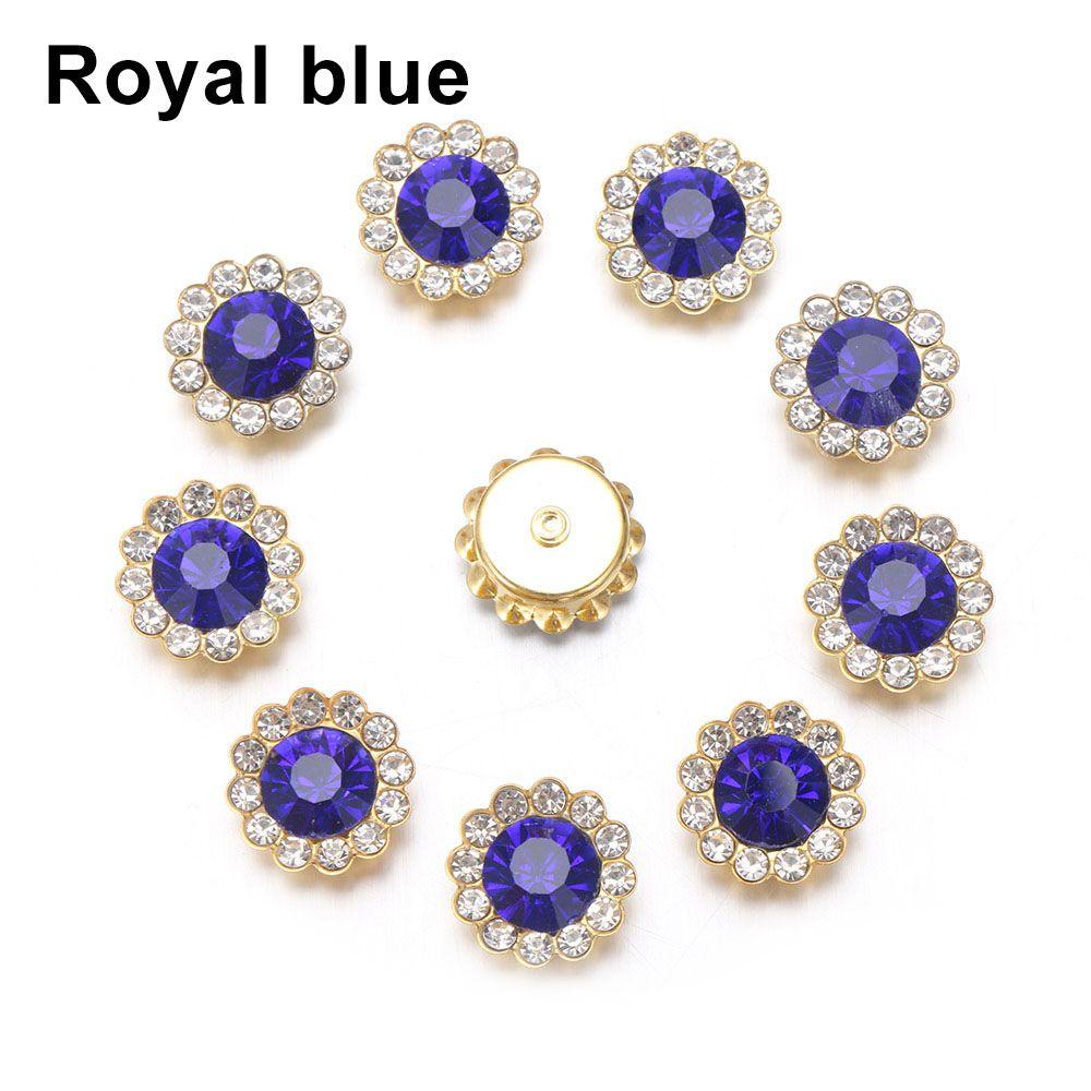 Apparel Sewing Sparkling Flower-shaped Clothes Decoration Rhinestone Buttons Crystal Glass Stone