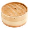 Cedar Chinese Steamer, 18cm, with Lid, 2-Tier Set, for Home and Commercial Use, Natural Wood