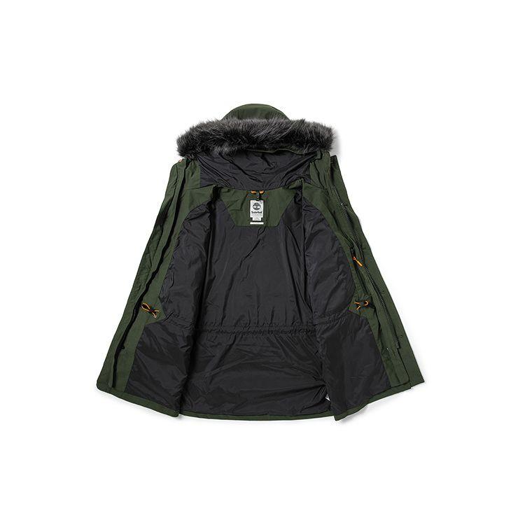 Timberland Outdoor 3-In-1 Warm Mid-Length Hooded Logo Jacket Men Jacket Green A2BBE-U31