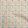 Cotton Flex Light Beige Fabric Circus Quilting Supplies Print Sewing Fabric By The Yard 40 Inch
