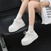 Leather Heightened Thick-soled White Shoes Women's New Summer Mesh Breathable and Comfortable Versatile Ultra-light Soft Baseplate Shoes