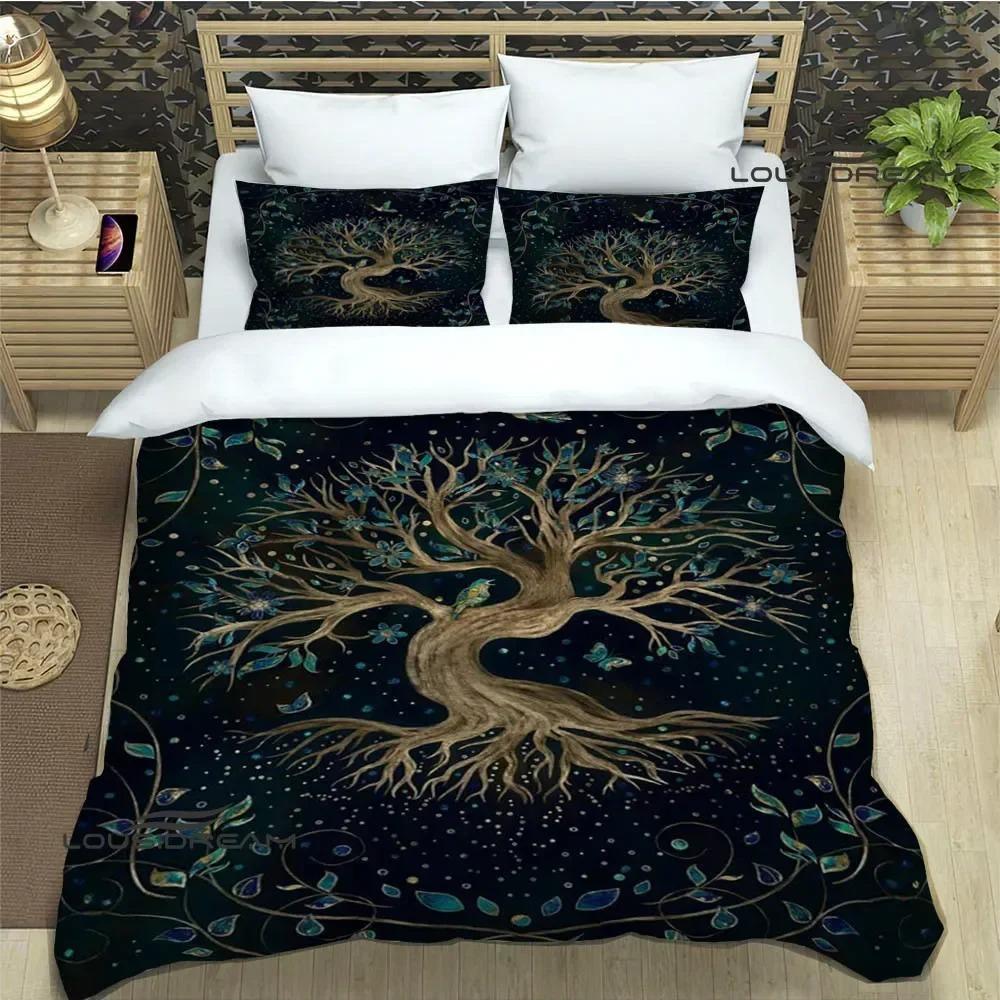 Tree of Life Printed Bedding Sets Exquisite Bed Supplies Set Duvet Cover Bed Comforter Set Bedding Set Luxury Birthday Gift