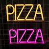 Pizza Letter Neon Sign LED Light Creative Shape Energy-saving Flicker Free Wall Art Background Neon Lamp Decor