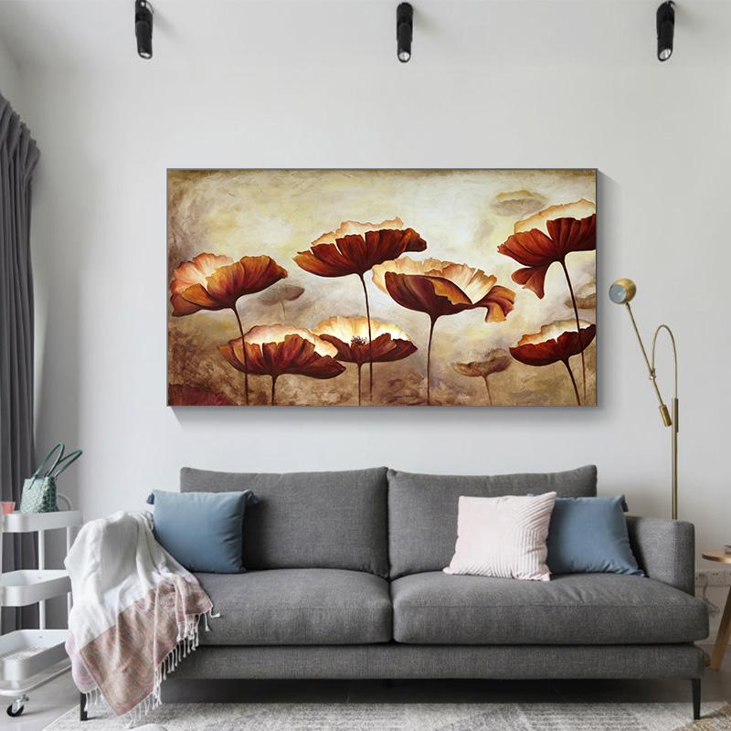 Canvas Art Painting Lotus Leaf Flower Idyllic Creative Decor Picture Modern Vintag Decoration For Living Room Oil Plant Pictures