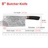 Heavy Kitchen Knives Cleaver Meat Chopping Vegetables Chinese Knife Wood Handle Stainless Steel Chef Knife Hand Forged Blade 8"