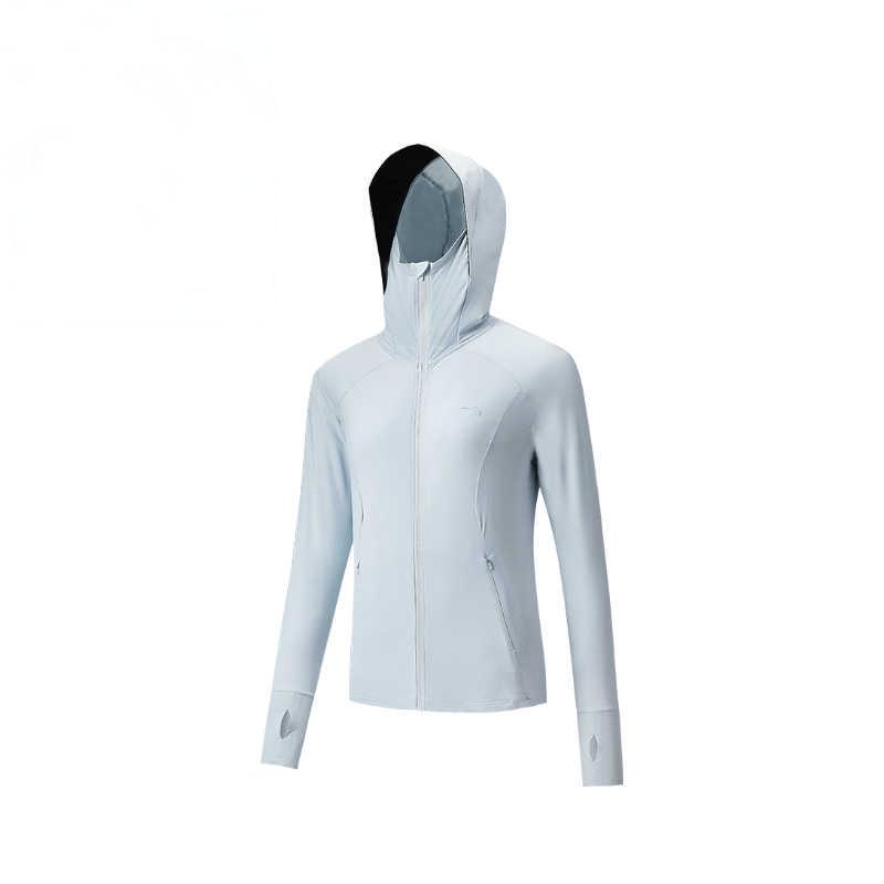 Anta Training Series Solid Color Zip-Up Hooded Comfortable Breathable Versatile Sun Protection Jacket Women Jackets Dream-Shadow-Blue 962527703-1