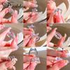 Zircon Silver Ring for Women Opening Sweet Pink Crystal Bow Heart Rings Accessories Jewelry