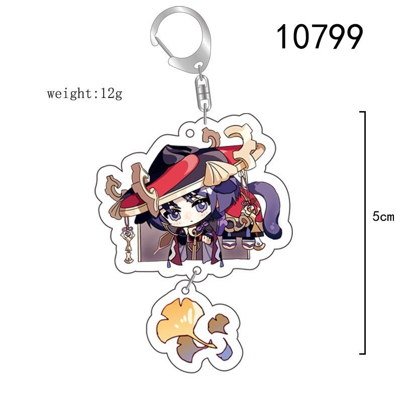 Cute Genshin Impact Acrylic Keychain Yoimiya Kazuha Kamisato Ayaka Rosaria Figures Pendant Keyring Ornament