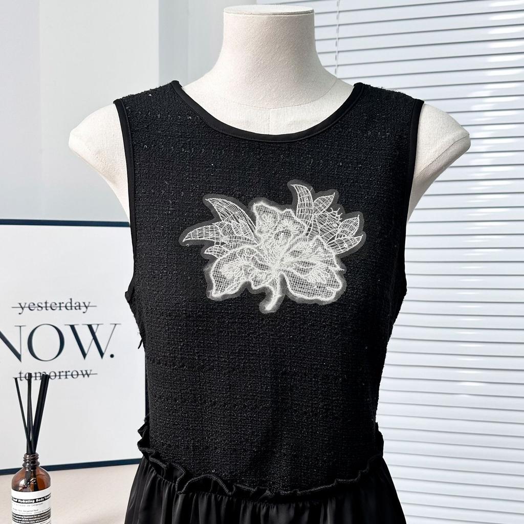 White Mesh Hollowed-Out Sequin Embroidery Flower Cloth Sticker Sweater T-Shirt Clothing Decoration Accessories Lace Lace Accessories