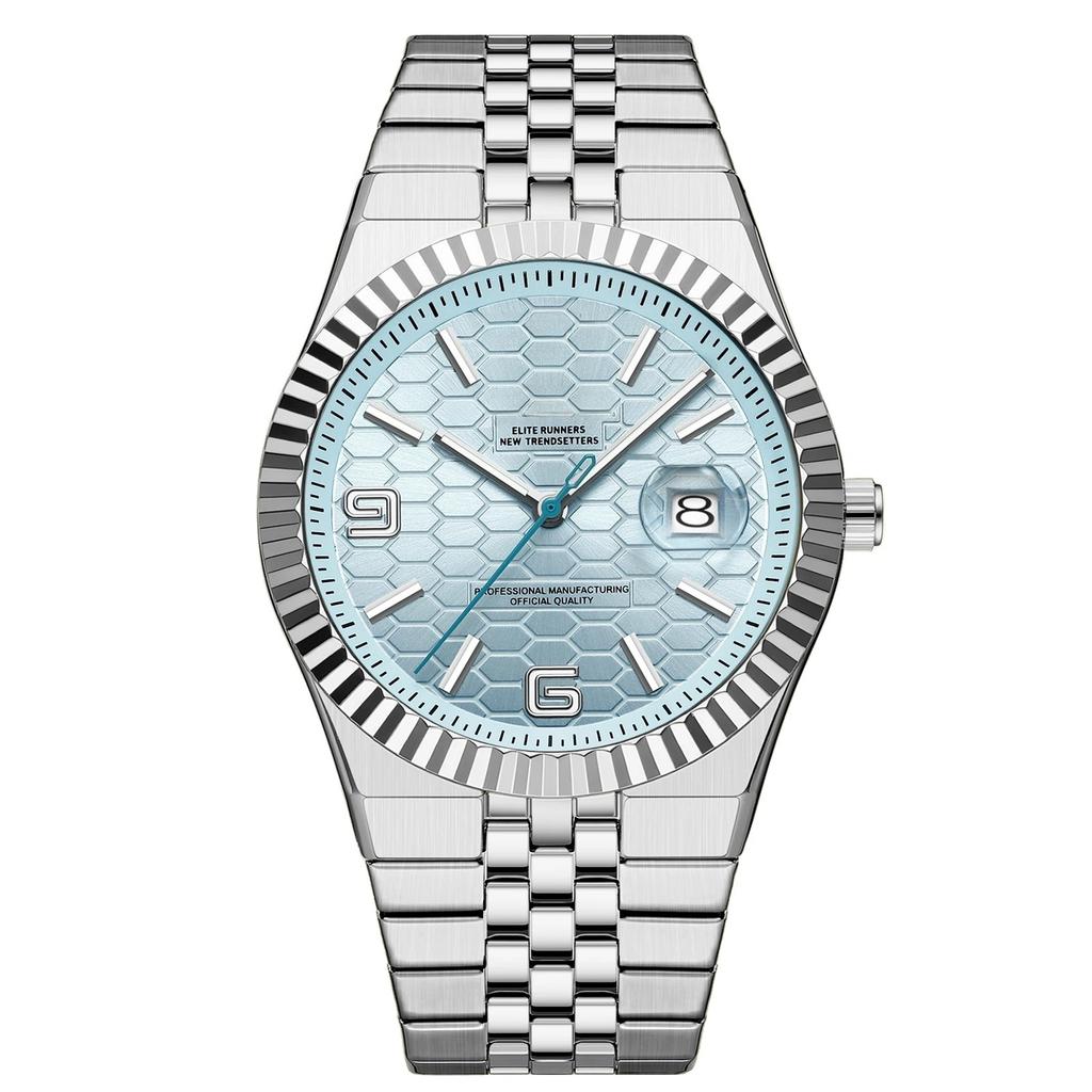 Men Watches Gorgeous Classic Clock Stainless Steel Diving Series Waterdrop Calendar Quartz Watch