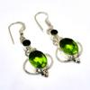 Peridot Chrome Diopside Gemstone 925 Silver Plated Jewelry Earring 1.89"