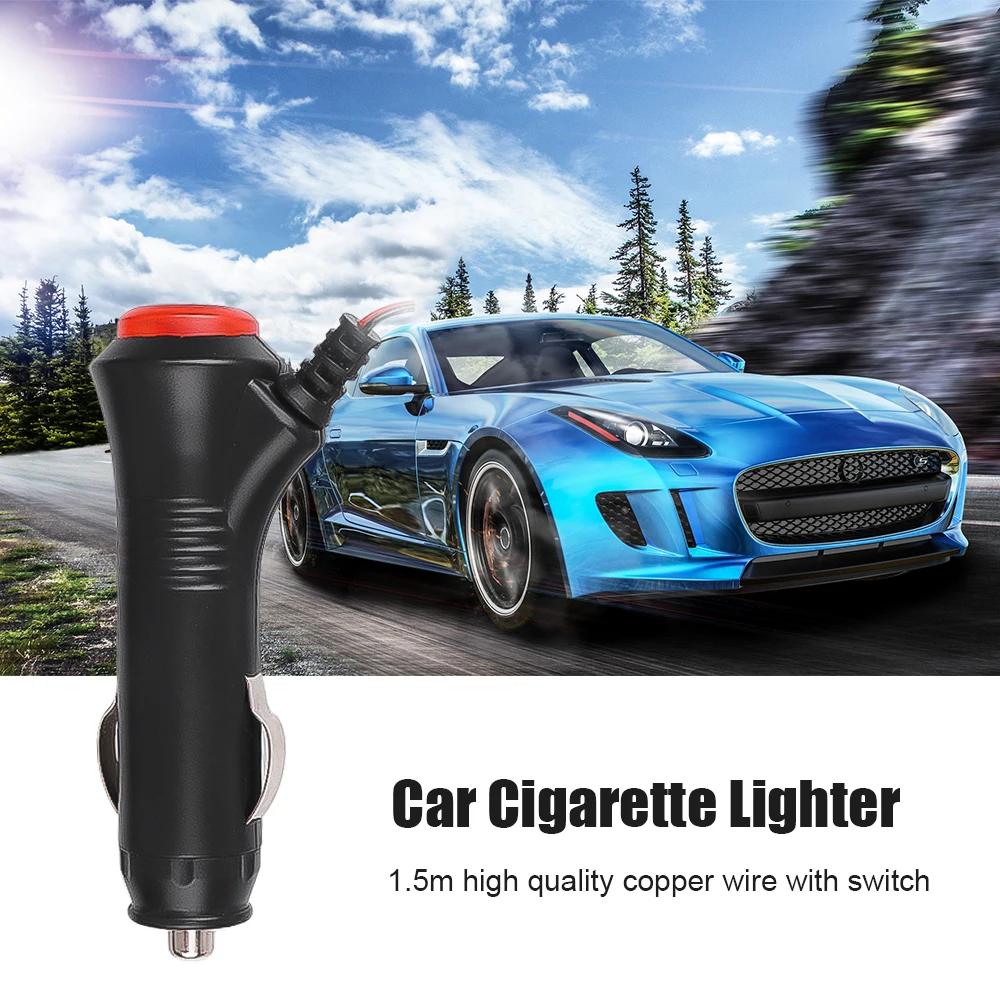 Car Cigarette Lighter Socket Plug Connector 1.5 Meter Cable 12V 24V Car Charger On Off Switch Universal for Car Light
