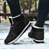 Men's Boots for Work Fashion Sneakers Winter Warm Plush Snow Boots Anti Slip Lightweight Lacing Casual Ankle Boots Large Size