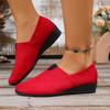 Large Size Casual Flannel Elastic Shallow Mouth Bevel Single Shoes Autumn New Comfortable Soft-soled Women's Shoes