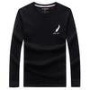 S-6XL Long Sleeved T-shirt Pure Cotton Warm Round Neck Tee Shirt Plus Size Casual Pullover Shirts