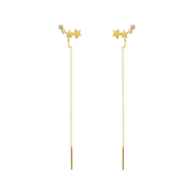 Trend Long Wire Tassel Thread Chain Climb Star Heart Beads Pendants Drop Earring