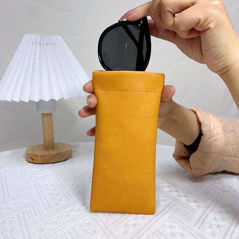 Portable Sunglasses Storage Bag Glasses Pouch Automatic Closing Storage Bag PU Leather Anti-pressure Glasses Organizer Cover