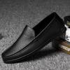 FashionGenuine Leather Men Loafers Brown Black Cow Leather Penny Loafers Adult Office Mens Shoes Hollow Moccasins Driving Shoes Leisure