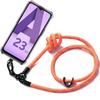 Lanyard Case for Samsung Galaxy A23 5G Transparent Shockproof Anti-Scratch with Removable Lanyard Orange