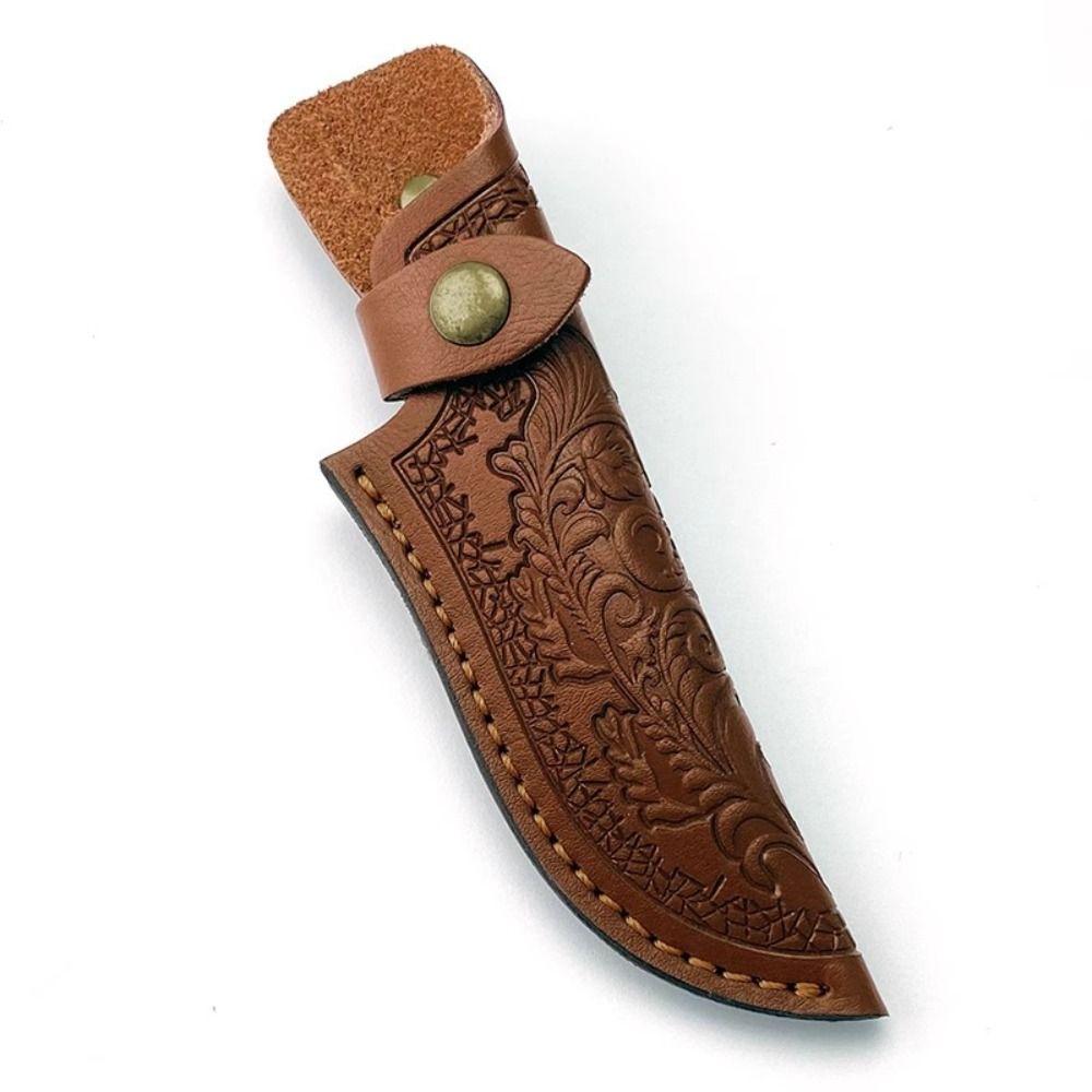 Multi-function Leather Sheath 18cm Straight Knife Cover Leather Sheath Belt Outdoor Tool