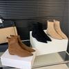 Europe, America 2025 Autumn and Winter New Simple Matte Suede Flat Socks Boots Flat Heel Thin Boots Temperament Pointed Short Boots Women