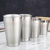 Hammered Texture Double-Wall Beer Cups Stainless Steel Milk Mugs Cold Water Drinks Cup  Drinkware