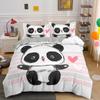 Lovely Cartoon Panda Bedding Sets 3D Printed Duvet Cover Set For Kids Girls 135x200 Bed Linen King Single Double Size Room Decor