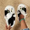 Cute Cartoon Cat-Shaped Indoor Slippers for Women, Comfortable with A Soft, Non-Slip Sole.