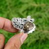 Gift For Women Statement Adjustable Ring 925 Silver Natural Turritella Agate