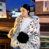 Winter New Korean Fox Fur Coat for Young Women's Faux Fur Short Leopard Pattern Fur Coat Loose Fit
