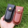 Universal Two-layer Cowhide Pocket for Storage Camping Hand-carved Leather Knife Sheath
