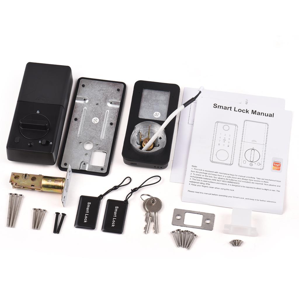Smart Lock BT Keyless Entry Door Lock APP Fingerprint Password Mechanical Key 5 Unlocking Methods Aluminum Alloy Door Lock