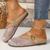 Fashion Ladies Shoes 2025 Hot Sale Closed Toe Women's Slippers Fashion Outdoor Casual New Metal Decoration Mesh Light Flat Slippers